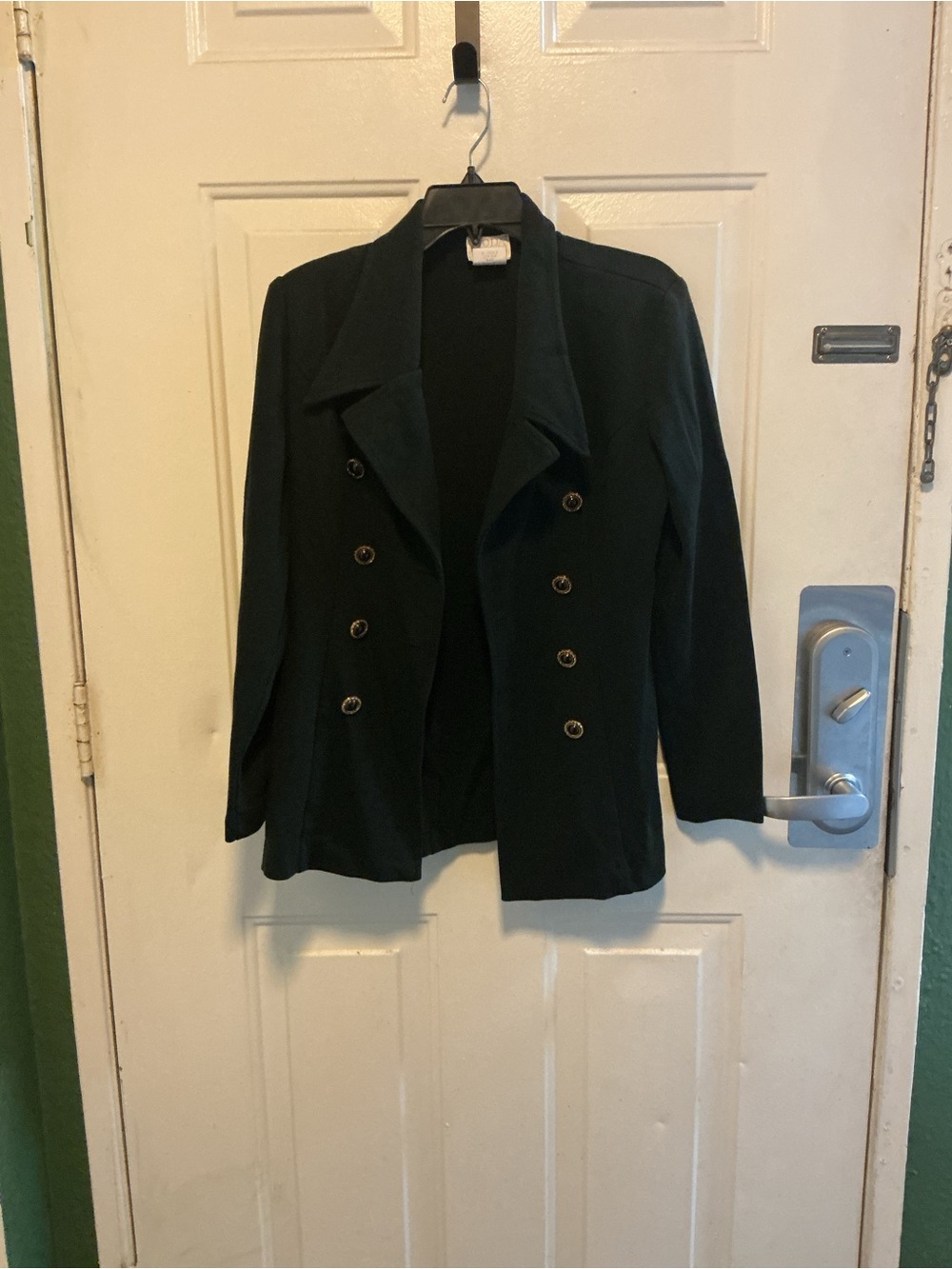 Moda International Black Double-Breasted Pea Coat